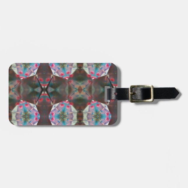 Red Doted Floral  Luggage Tag (Front Horizontal)