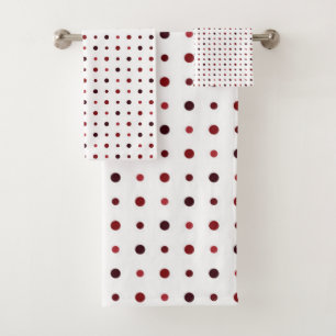 Red Dots Bath Towel Set