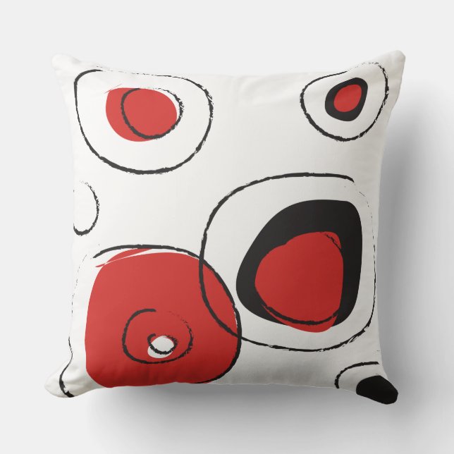 RED DOTS DESIGN Retro Throw Pillow (Front)