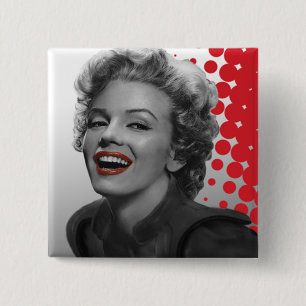 Red Dots Marilyn 2 Inch Square Button