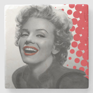 Red Dots Marilyn Stone Coaster