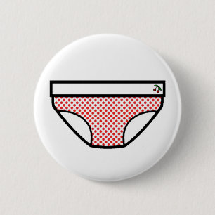 Red Dots Underpants 2 Inch Round Button