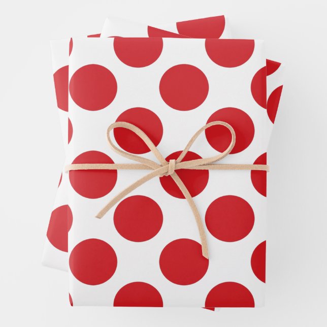 Red Dots Wrapping Paper Sheet (In situ)