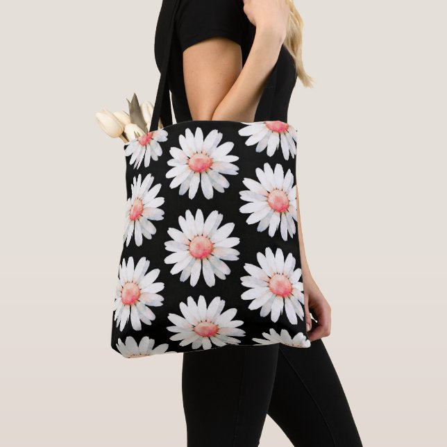 Red Dotted Daisy's Tote Bag (Close Up)