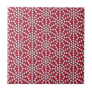 Red dotted Kamishimo japanese pattern Tile