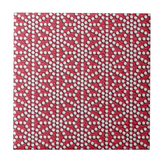 Red dotted Kamishimo japanese pattern Tile (Front)