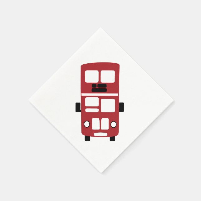 Red double decker bus Cocktail Napkin (Corner)