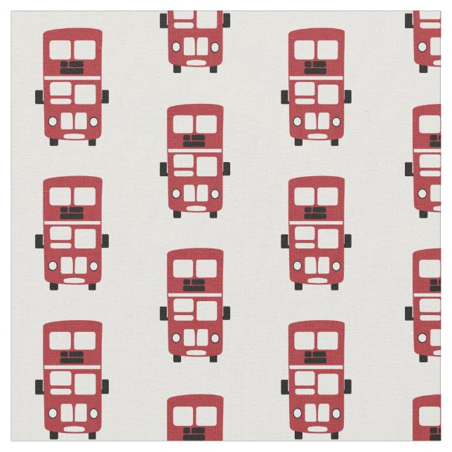 Red double decker bus fabric (Close Up)