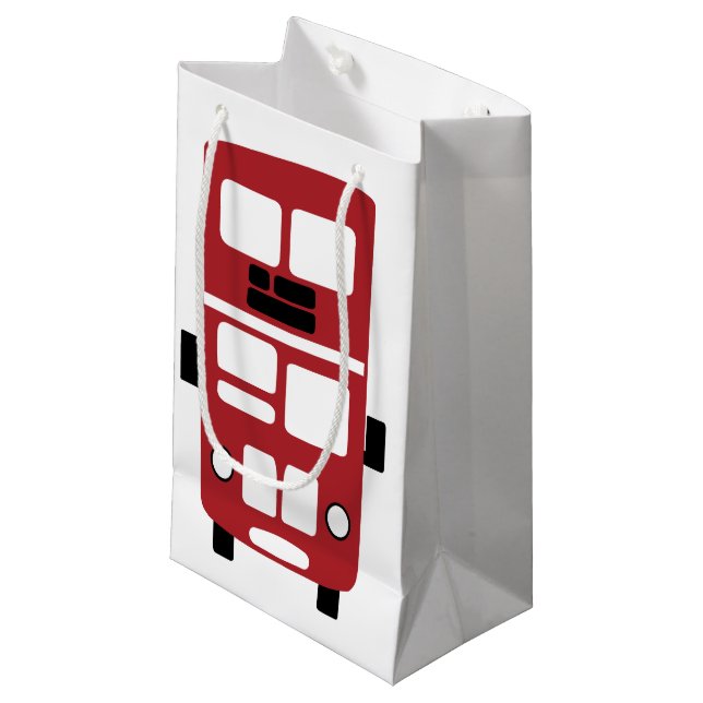 Red double decker bus gift bag (Front Angled)