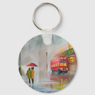 RED DOUBLE DECKER BUS KEYCHAIN
