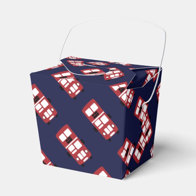 Red double-decker bus party favour box (Front Side)