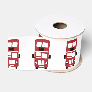 Red double decker bus ribbon grosgrain ribbon