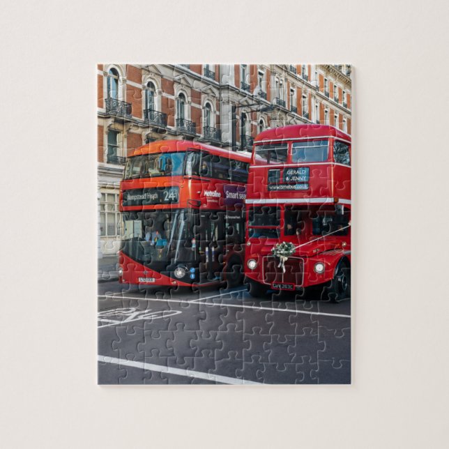 Red Double Decker Buses Jigsaw Puzzle (Vertical)