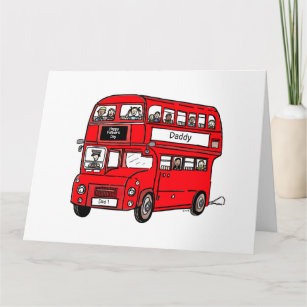 Red Double Decker London Bus Father's Day Card