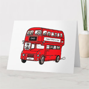 Red Double Decker London Bus Father's Day Card