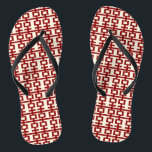 Red Double Happiness Chinese Wedding Flip Flops<br><div class="desc">Minimalist chinese double happiness design in simple red and white pattern. A chic and classy asian themed wedding design for the modern and stylish couple. The double happiness is a very auspicious and good luck symbol used in all oriental weddings and celebrations. Designed by fat*fa*tin. Easy to customize with your...</div>