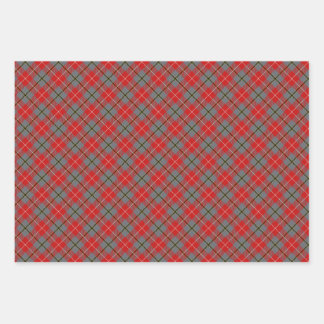 RED DOUGLAS Wrapping Paper Flat Sheet Set of 3