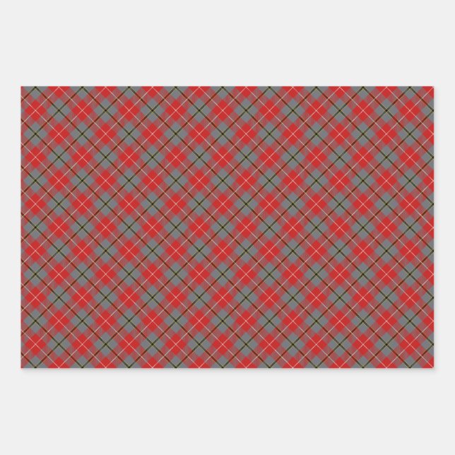 RED DOUGLAS Wrapping Paper Flat Sheet Set of 3 (Front 2)