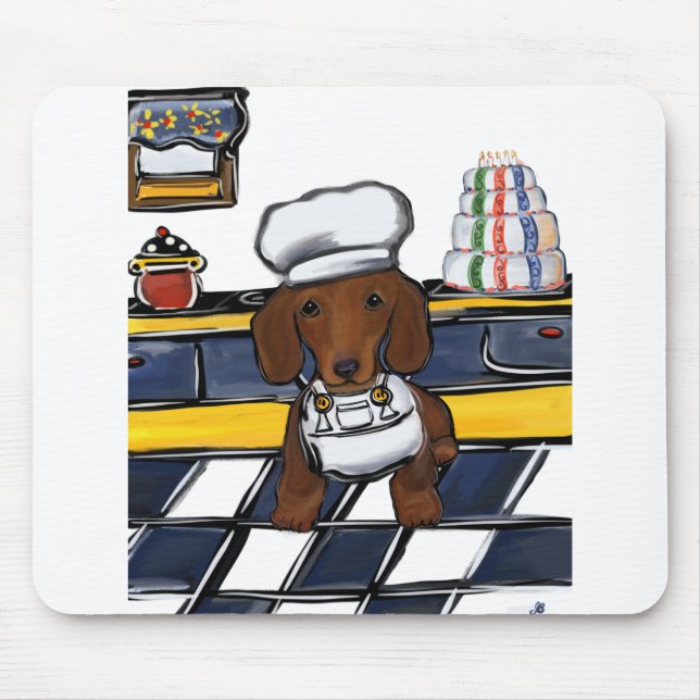 Red Doxie Chef Mouse Pad (Front)