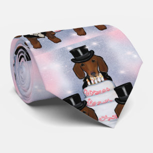 Red Doxie Grooms Tie
