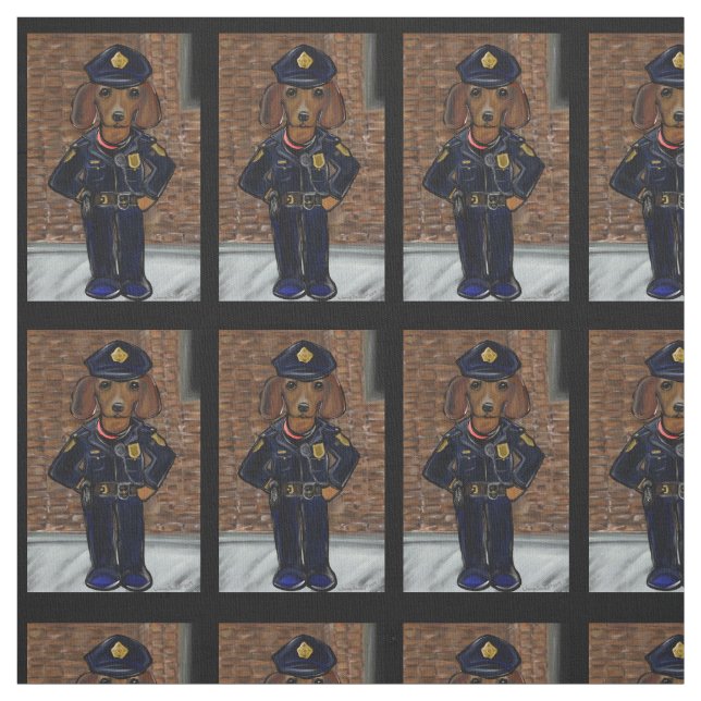 RED DOXIE POLICEMAN FABRIC (Swatch)