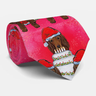 Red Doxie Santas Tie