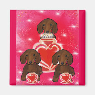 Red Doxie Valentine Magnet