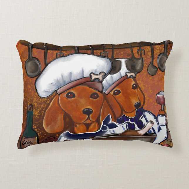 Red Doxies Accent Pillow (Front)