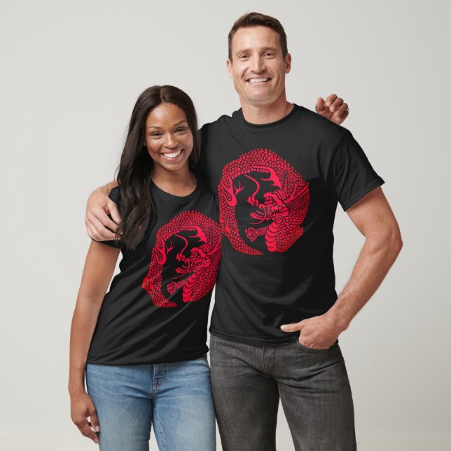 Red Dragon 紅竜　Traditional Japanese crest T-Shirt (Unisex)