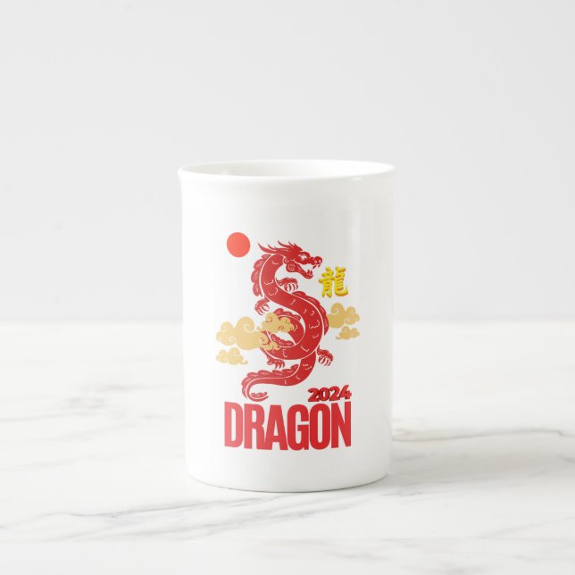 Red dragon 2024 bone china mug (Front)