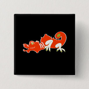 Red dragon 2 inch square button