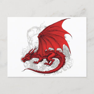 Red Dragon Abstract Postcard