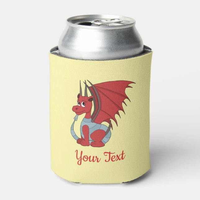 Red Dragon Cartoon  Can Cooler (Can Front)