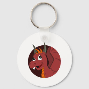 Red dragon cartoon keychain