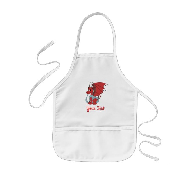 Red Dragon Cartoon  Kids' Apron (Front)