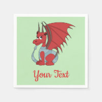 Red Dragon Cartoon Napkins
