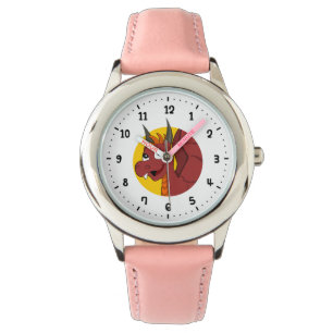 Red dragon cartoon watch