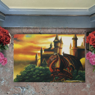 Red Dragon Castle Fantasy Doormat
