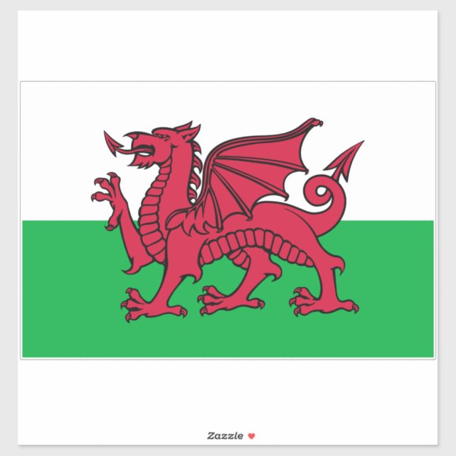 Red Dragon Celtic Flag of Wales & Welsh (Sheet)