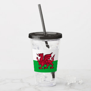 Red Dragon Celtic Flag of Wales & Welsh Acrylic Tumbler