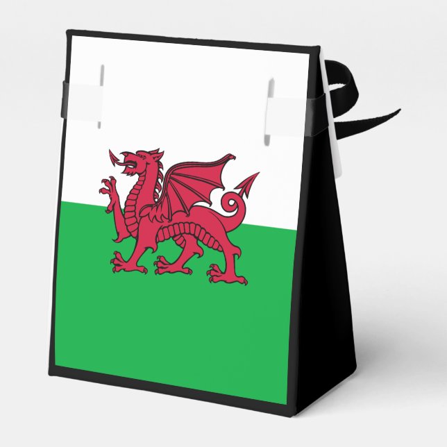 Red Dragon Celtic Flag of Wales & Welsh Favor Box (Back Side)