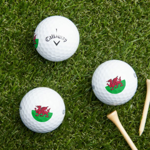 Red Dragon Celtic Flag of Wales & Welsh Golf Balls