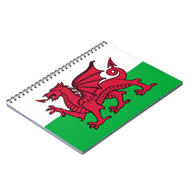 Red Dragon Celtic Flag of Wales & Welsh Notebook (Left Side)