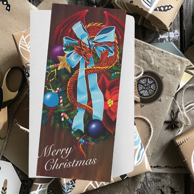 Red Dragon Christmas Wreath Holiday Card (Creator Uploaded)