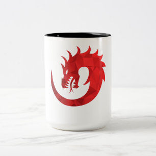 Red Dragon Circle Two-Tone Coffee Mug - Mythic