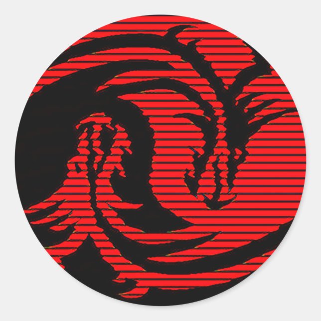 Red dragon    classic round sticker (Front)