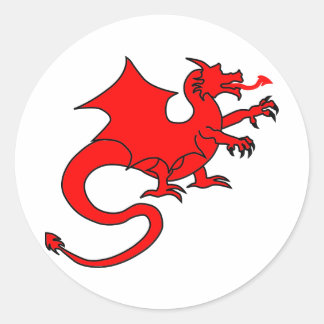 Red Dragon Classic Round Sticker
