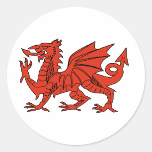 Red Dragon Classic Round Sticker