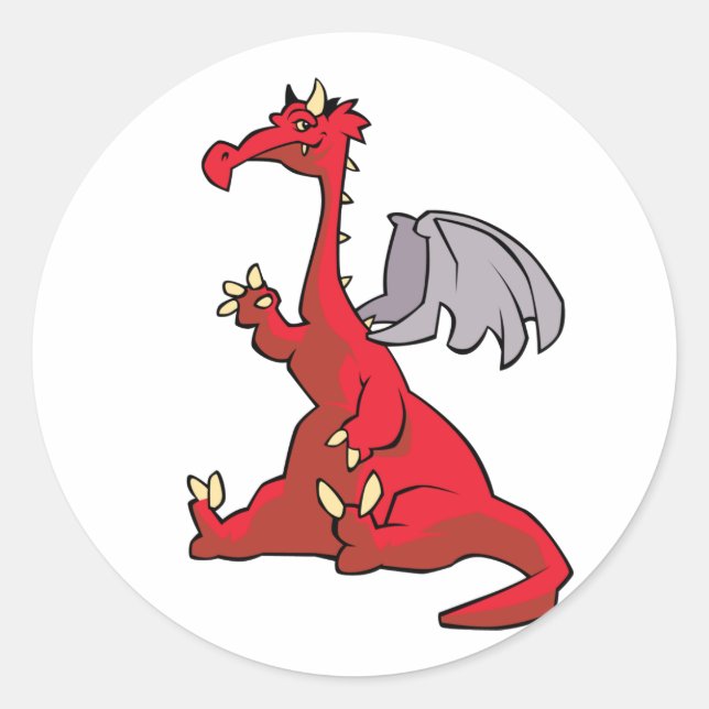 Red Dragon Classic Round Sticker (Front)