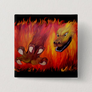 Red Dragon Claw 2 Inch Square Button